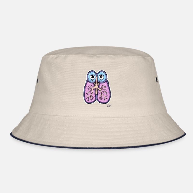 Funny lungs with eyes: Take a deep breath! Bucket Hat