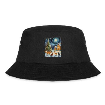 Verzauberte Winternacht Enchanted Winter Night - Bucket Hat - Schwarz - Vorne - Lela (165cm)