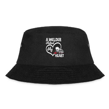 A welder melted my heart - Bucket Hat - black - Front - Lela (165cm)