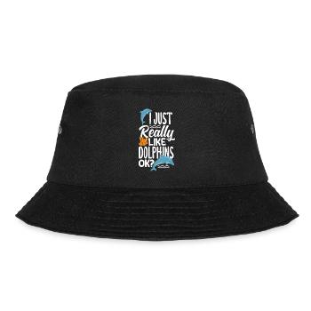 Ich Mag Einfach Delfine Ok? - Bucket Hat - Schwarz - Vorne - Lela (165cm)