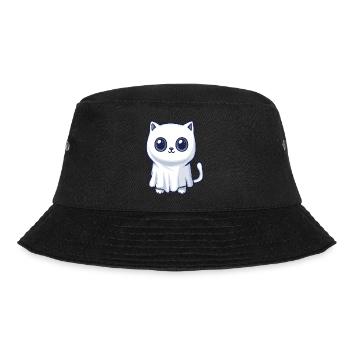 Cat Halloween Comic Ghost - Bucket Hat - black - Front - Lela (165cm)