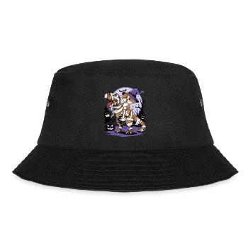 Cute dog riding a dinosaur on Halloween - Bucket Hat - black - Front - Lela (165cm)