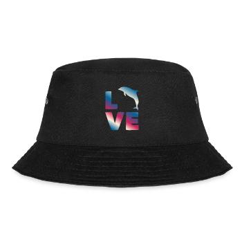 Liebe Delfin Ozean Fans Buntes Motiv - Bucket Hat - Schwarz - Vorne - Lela (165cm)