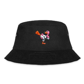 Flamingo Karate Black Belt Martial Arts - Bucket Hat - black - Front - Lela (165cm)