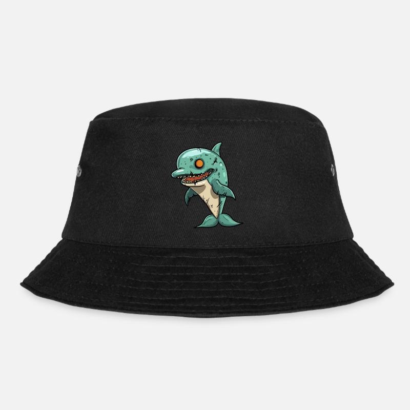 Delfin Halloween Lustig Zombie - Bucket Hat - Schwarz