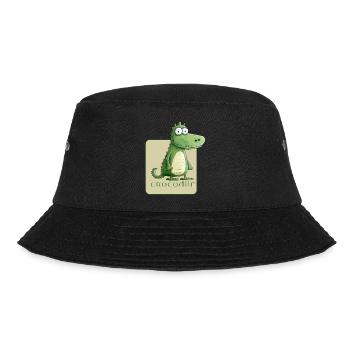 Lustiger Krokodil-Charakter - Bucket Hat - Schwarz - Vorne - Lela (165cm)