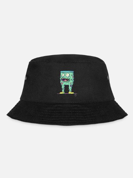 Bunte gruselige Monster-Hose - Bucket Hat - Schwarz