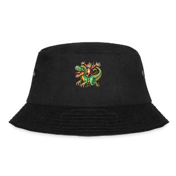 Dinosaurier T-Rex Affe Tyrannosaurus Rex Affen - Bucket Hat - Schwarz - Vorne - Lela (165cm)