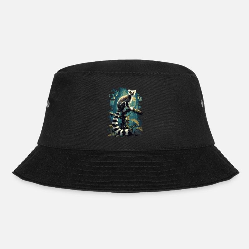 Lemuren Lemurs Lemur - Bucket Hat - Schwarz