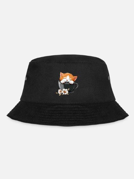 Katze - Bucket Hat - Schwarz