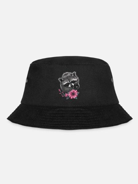 Waschbär - Bucket Hat - Schwarz