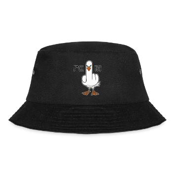 Stinkefinger Huhn Spruch - Bucket Hat - Schwarz - Vorne - Lela (165cm)