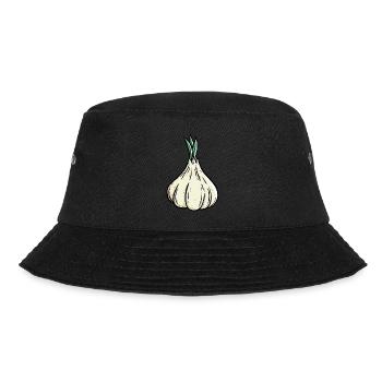 Knoblauch Kostüm Knoblauchzehe Knobi Garlic - Bucket Hat - Schwarz - Vorne - Lela (165cm)