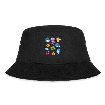 Colorful sea creatures for kids Sea creatures - Bucket Hat - black - Front - Lela (165cm)