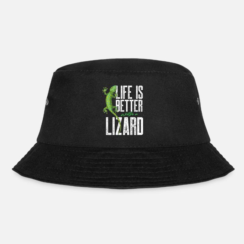 life is better with a lizard Design for a lizard - Bucket Hat - Schwarz