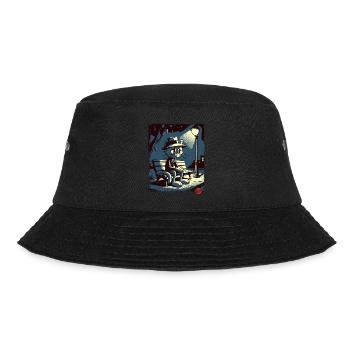 a night in the park and a melancholic cat - Bucket Hat - black - Front - Lela (165cm)