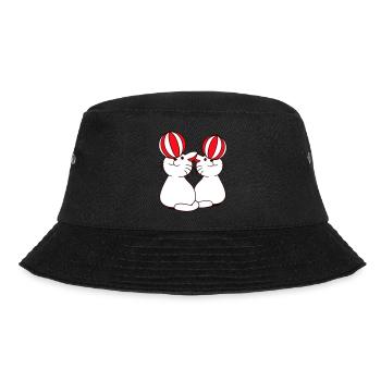 2 Cats Playing Ball Beach Ball Stand Fun Circus - Bucket Hat - black - Front - Lela (165cm)