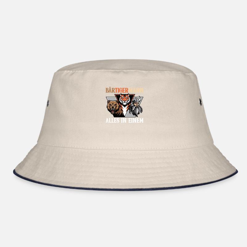 BEARDED MAN Viking Beard Man Tiger Funny Bucket Hat