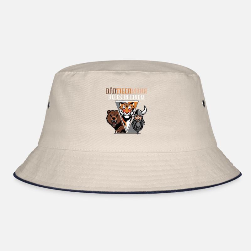 BÄRTIGERMANN Wikinger Bart Mann Tiger Lustige Bucket Hat