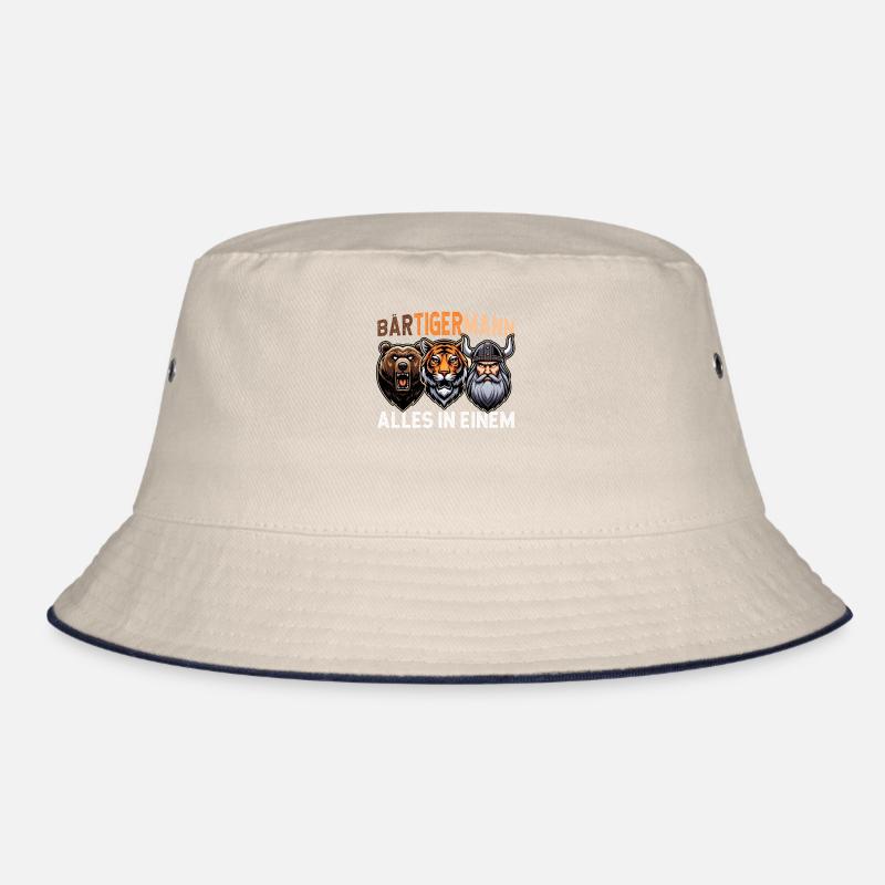 BÄRTIGERMANN Wikinger Bart Mann Tiger Lustige Bucket Hat