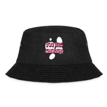 You Are Enough - Du bist Genug - Pink für Frauen - Bucket Hat - Schwarz - Vorne - Lela (165cm)