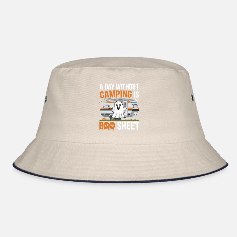A Day Without Camping Is Boo Sheet Ghost Halloween Bucket Hat