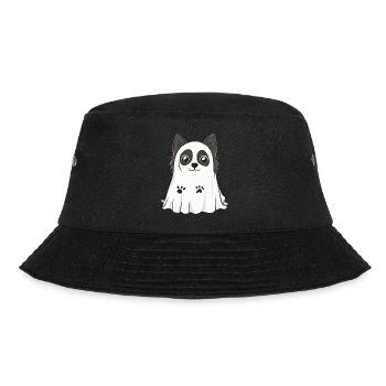 Border Collie Hund Halloween Lustig Geist - Bucket Hat - Schwarz - Vorne - Lela (165cm)