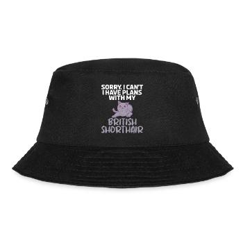 British Shorthair Gifts - Bucket Hat - Schwarz - Vorne - Lela (165cm)