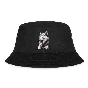 Sibirischer Husky - Bucket Hat - Schwarz - Vorne - Lela (165cm)