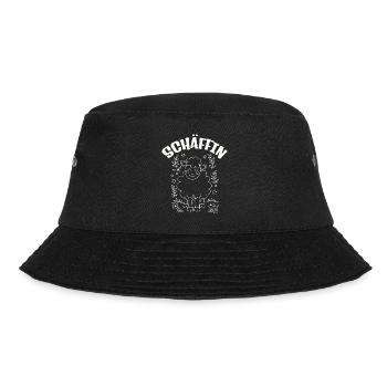 Die Schäffin lustige Chefin Schaf - Bucket Hat - Schwarz - Vorne - Lela (165cm)