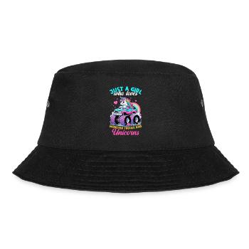 Monster Truck Unicorn Birthday Party Girl - Bucket Hat - black - Front - Lela (165cm)
