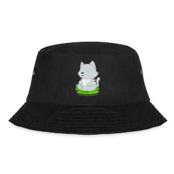 Katze Yoga Fitness Meditation - Bucket Hat - Schwarz - Vorne - Lela (165cm)