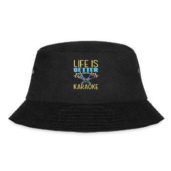 Das Leben Ist Besser Mit Karaoke - Bucket Hat - Schwarz - Vorne - Lela (165cm)