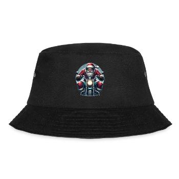 Motorrad Weihnachtsmann Biker Weihnachten - Bucket Hat - Schwarz - Vorne - Lela (165cm)