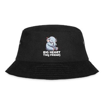 Big heart tiny friends - Bucket Hat - Schwarz - Vorne - Lela (165cm)