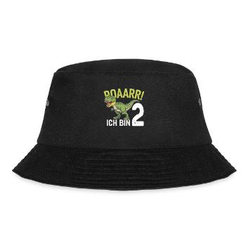 2. Geburtstag 2 Jahre Dino Dinosaurier Fan - Bucket Hat - Schwarz - Vorne - Lela (165cm)
