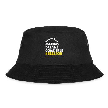 Immobilienmakler - Bucket Hat - Schwarz - Vorne - Lela (165cm)