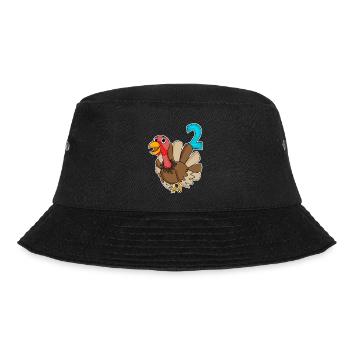 2 Motif d’anniversaire d’oiseau de dinde - Deux ans - Bob - noir - Devant - Lela (165cm)
