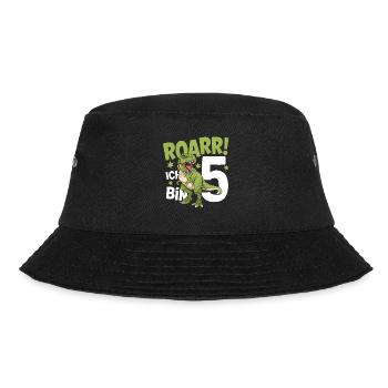 5. Geburtstag 5 Jahre Dino Dinosaurier Fan - Bucket Hat - Schwarz - Vorne - Lela (165cm)