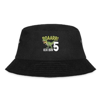 5. Geburtstag 5 Jahre Dino Dinosaurier Fan - Bucket Hat - Schwarz - Vorne - Lela (165cm)