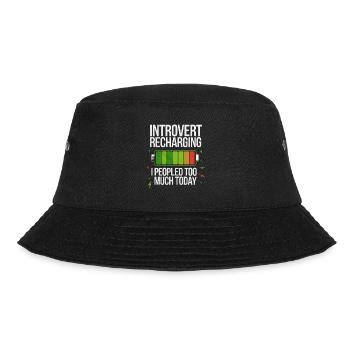 Introvert Recharging I Peopled Too Much Today 4 - Bucket Hat - Schwarz - Vorne - Lela (165cm)