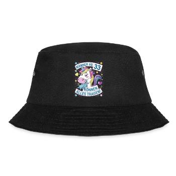 Men aged 33 and over can wear anything for their 33rd birthday - Bucket Hat - black - Front - Lela (165cm)