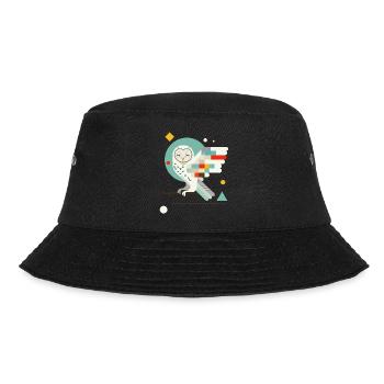 Geometric Owl – Modern Colorful Animal Illustration - Bucket Hat - black - Front - Lela (165cm)