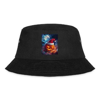 Halloween Geschenk Kürbis mit Weihnachtsmütze Deko - Bucket Hat - Schwarz - Vorne - Lela (165cm)