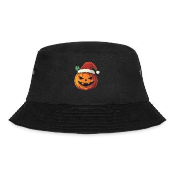 Halloween Gift Pumpkin with Santa Hat Decoration - Bucket Hat - black - Front - Lela (165cm)