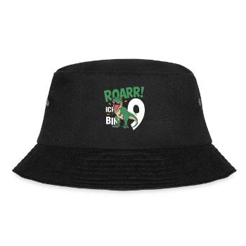 9. Geburtstag 9 Jahre Dino Dinosaurier Fan - Bucket Hat - Schwarz - Vorne - Lela (165cm)