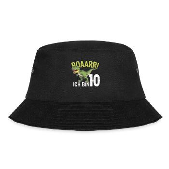 10th Birthday 10 Years Dino Dinosaur Fan - Bucket Hat - black - Front - Lela (165cm)