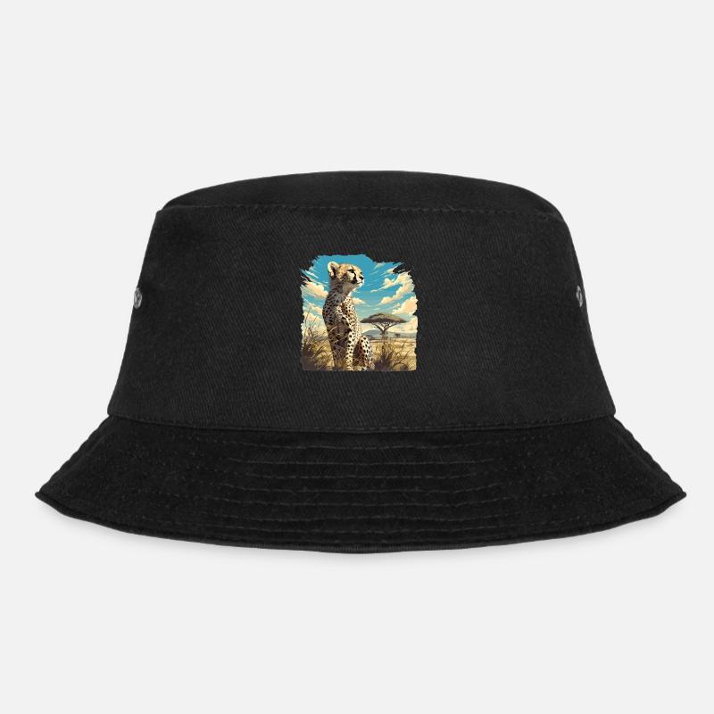 Cheetah Geparde Gepard - Bucket Hat - Schwarz