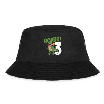 3. Geburtstag 3 Jahre Dino Dinosaurier Fan - Bucket Hat - Schwarz - Vorne - Lela (165cm)