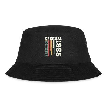 40. Geburtstag Original Oktober 1985 Jahrgang 85 - Bucket Hat - Schwarz - Vorne - Lela (165cm)